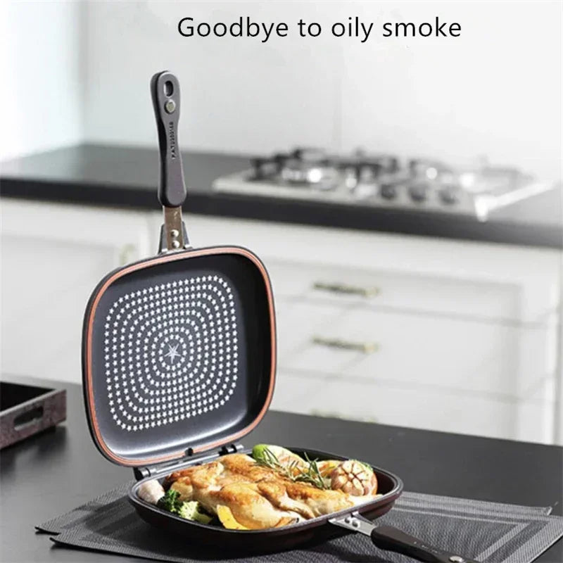 Panela Grill Dupla Face - Frete Gratis - Gigas Oferas